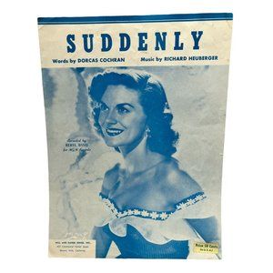 Sheet Music Suddenly Piano Beryl Davis 1953 Dorcas Cochran
